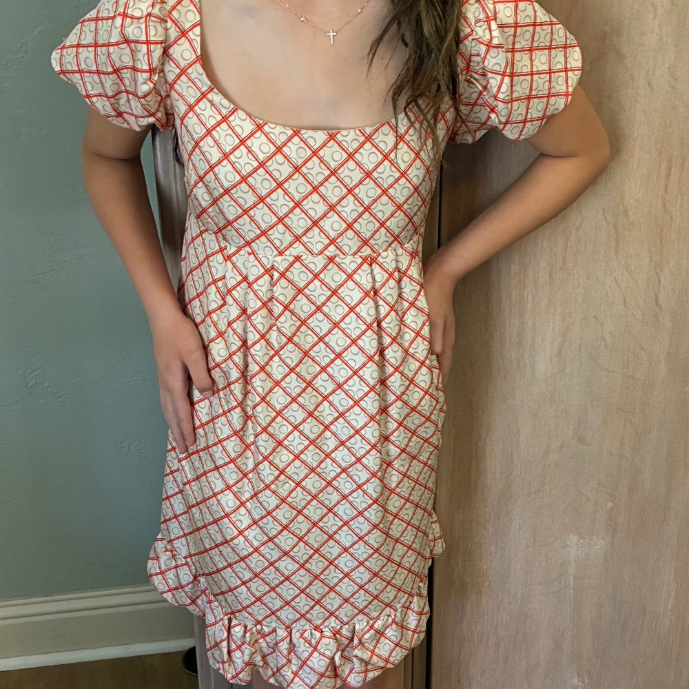 Vintage Y2K silk Juicy Couture Floral Silk Dress babydoll empire bridgerton sz 0
